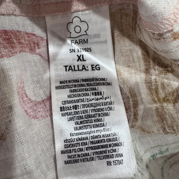 NWT Farm Rio Strappy Linen Maxi Dress Nautical Wonder Casual Beach Pink Sz XL - Picture 14 of 16